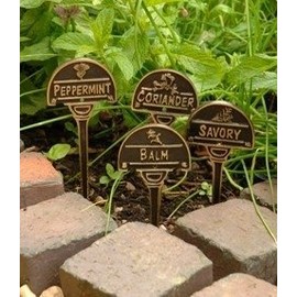 Cast Brass Mint Herb Label