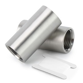 ERGAOBOY 2 Pieces 50 mm 1/2 Inch Internal Thread x 1/2 Inch Female Thread BSP Nipple Cast Pipe 304 Stainless Steel Pipe Fittings