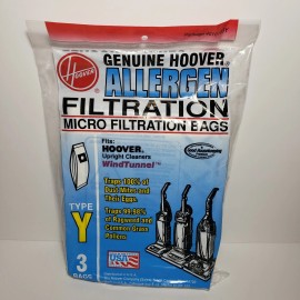 Hoover Genuine Hoover Type Y Allergen Micro Filtration Bags 3 Pack NEW