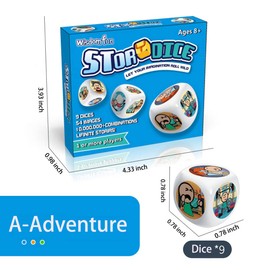 Happy Story 9 Colorful Cubes Bundle Dices A Happy Travels Telling Cubes and Oral Language Dice 54 Images Unlimited Stories Combination Iconic Storytelling Game Imaginative Play for Kids Blue