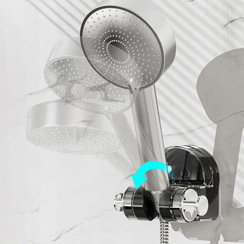 Integrated Suction Cup Shower Rack - Adjustable Wall Mounting Shower