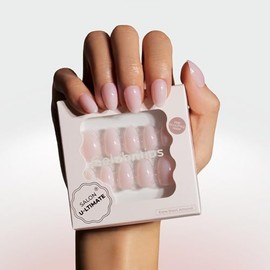 Celebritips Uñas postizas - Salon U-ltimate™ | Brillo de pétalos, uñas almendradas extracortas, reutilizables | 16 tamaños - Kit de 32 uñas con pegame