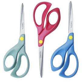 YAZEMKEL Left-Hand Scissors Stainless Steel 3-Pack, 8 inch