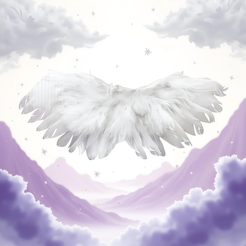 1 Pc White Mini Black and White Angel Feather Wings