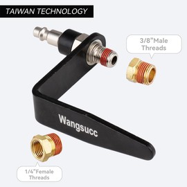Wangsucc Pneumatic Tool Rafter Hook Hanger with 1/4'' Swivel Air Fittings and 3/8'' and Brass Bushing, Heavy Duty Pneumatic L-Shaped Raffer Hook 2 Pieces
