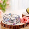 Cumilo Beaded Silver Bangle Wrap Bracelet with Natural Stones for