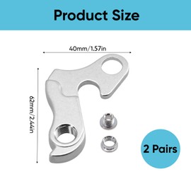 2PCS Bicycle Tail Hook Derailleur Hanger – Bike Rear Tail Hook with Screws – Replacement Adapter Part for Mountain, Road, and Folding Bikes – Frame Protection and Gear Alignment