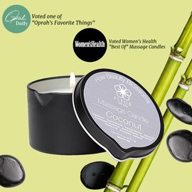 FLEUR DE SPA Massage Oil Assortment Pack of 6 Different Scents | 6oz with Pour Spout | Made in California | All Natural Coconut Soy Blend | Melts in Warm Oil