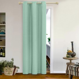 MYSKY HOME - Cortinas opacas para puerta, sala de estar, recámara, aislamiento térmico, color verde azulado, 1 panel, 42 x 84 pulgadas