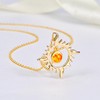 REDSUN Sun Chain 925 Sterling Silver Opal/Moonstone Sun Necklace Gold