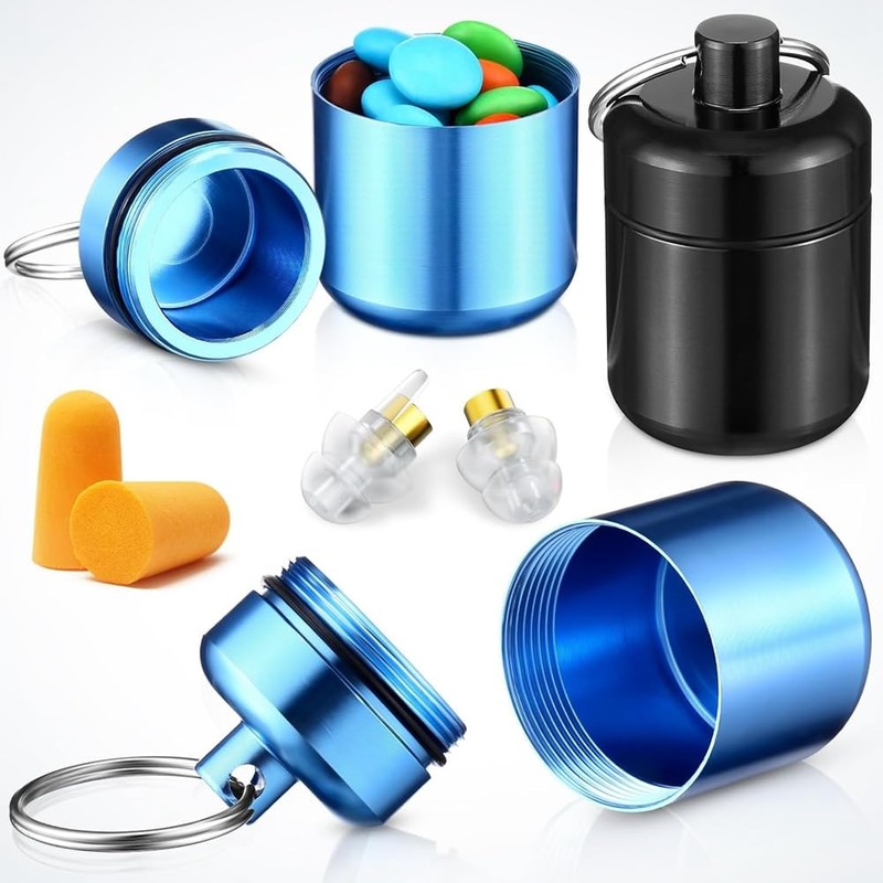 Mircube 4 Pack Ear Plug Carrying Case Keychain, Portable Keychain