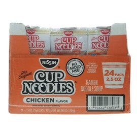 Nissin 827961 Cup Noodles, Chicken, 2.5 oz Cup, 24 per Carton
