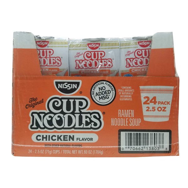 Nissin 827961 Cup Noodles, Chicken, 2.5 oz Cup, 24 per Carton