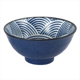 Made in Japan Japanese 6.25"D Porcelain Rice Soup Noodle Bowl Blue SEIKAIHA Wave Made in Japan