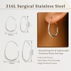 QEIFC 925 Sterling Silver Hoop Earrings, Hypoallergenic Silver Plated Large