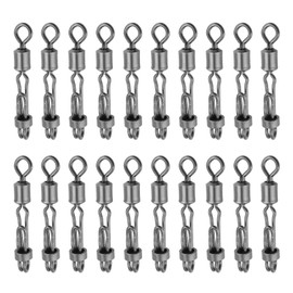 Be In Your Mind 20PCS Fishing Swivels Length 24mm Tensile Strength 36.5kg Carp Fishing Line Connector Suitable for Freshwater and Saltwater Fishing Stainless Steel and Brass Rolling Swivel