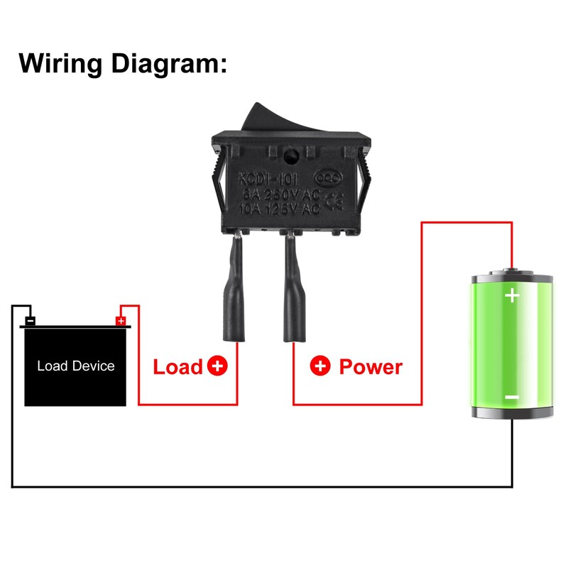 DWEII 10PCS Mini Rocker Switch 12V 20A T85 2 Pin