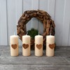Advent Numbers Heart Set 1-4 Made of Patina with Sign