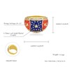 JINAO American Flag Rings for Men 14K Gold-Plated - Patriotic
