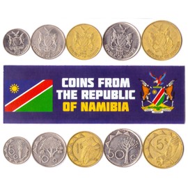Namibia 5 Mixed Coins | 5 to 50 Cents | Namibian Currency Since 1993