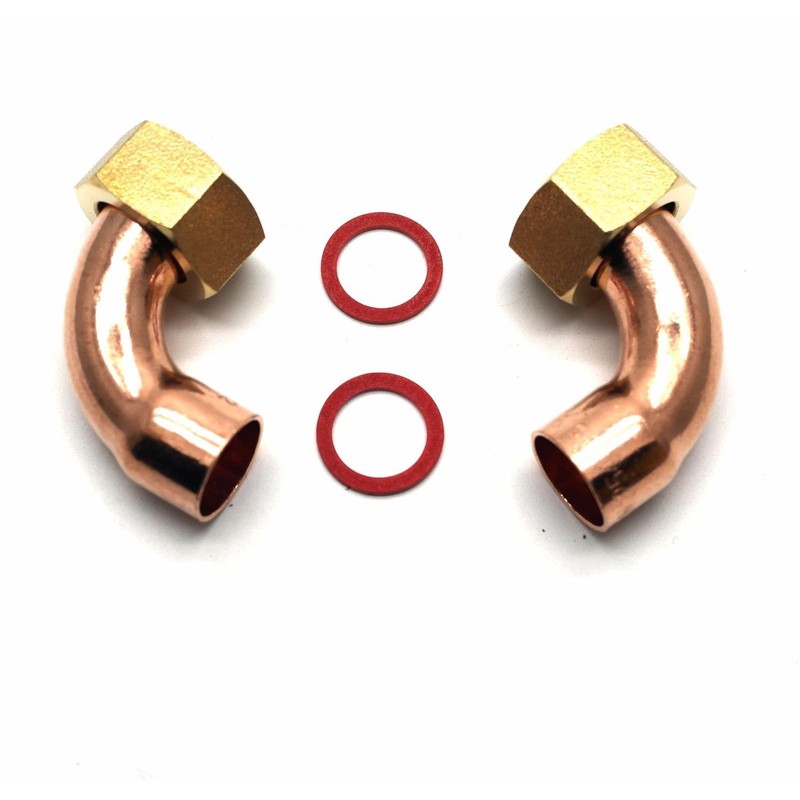 2 X 15mm X 1/2" End Feed Copper Bent Tap