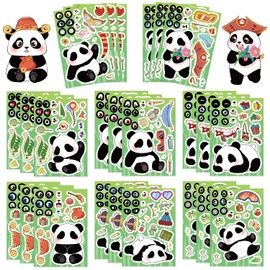 24 Sheets Cute Panda Make a Face Stickers for Kids – Mix & Match Facial Expressions Animal Stickers – Fun Party Favors, Birthday Goodie Bag Fillers, Classroom Rewards, Scrapbooking & Craft Supplies