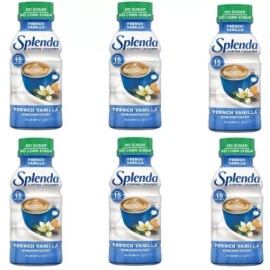 SPLENDA Sugar Free Coffee Creamer, 8 Fl Ounces- (Choose Your Flavor & Pack) - French Vanilla 8 Fl Oz (Pack of 6)