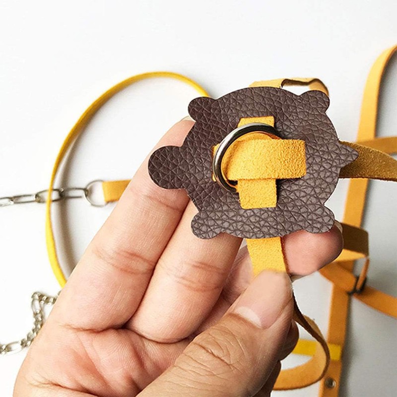CQJ Pet Tortoise Turtle Leather Harness Small Pet Turtle Leash