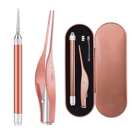 Ear Cleaning Tweezers with LED Light, Ear Cleaning, Ear Cleaner, Toothpick Set, For Kids, Elderly, Home Use, Light, Clear Visible, Storage Case, Convenient to Carry