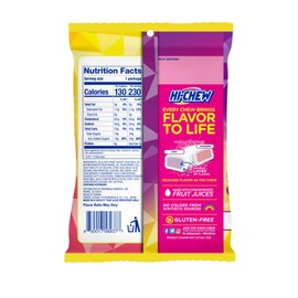 HI-CHEW Grape & Strawberry Mix, Pack of 8 Bags, 1.94oz each - Grape & Strawberry - Unique Fun Soft & Chewy Candy - Immensely Juicy Fruity Candy Flavors - Individually Wrapped for Sharing