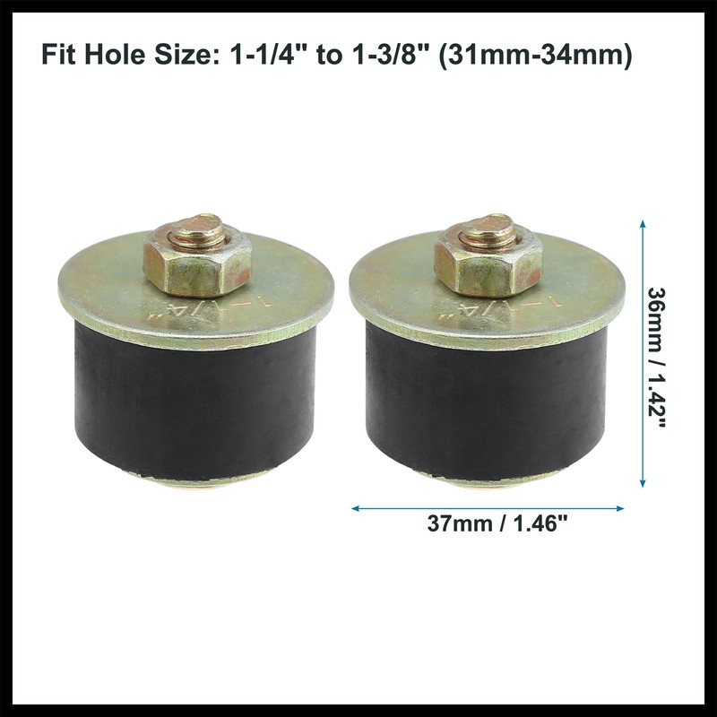 Hihaha 4pcs Car Rubber Expansion Freeze Plug Fit 1-1/4"-1-3/8" 31mm-34mm