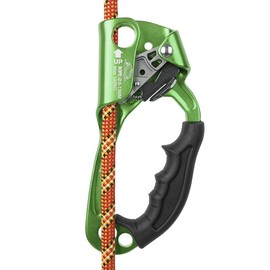 SZCQ SRT Climbing Equipment Hand Ascender Light Alloy Mountaineering Rock Ergonomic Rappelling Gear Handled Right asender Arborist Tree Climber Rigging (Green,Right Hand)