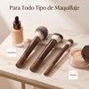 Brochas de Maquillaje Profesional 15 Set,Maquillaje con Esponja Multifuncional,Aluminio con