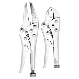 Performance Tool 1914 Heat Treated Alloy Steel Pliers Set - Includes 5-Inch Long Nose and 4-Inch Curved Jaw Pliers for Strength, Durability, and Precision