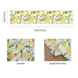 Modern Table Runner Lemons Table Runner Living Room Yellow 33 x 183 cm Table Runner Washable Polyester Modern Table Runner for Dining Table Holiday Kitchen Parties Summer Outdoor