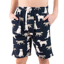 Lazy One Pajama Shorts for Men, Men's Pajama Bottoms, Sleepwear, Dogs, Animal (Labs, Large)
