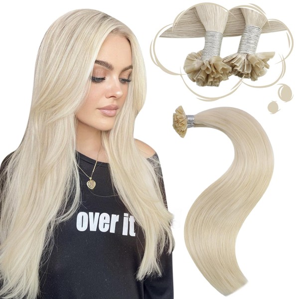 Moresoo U Tip Hair Extensions Human Hair Blonde Fusion Hair