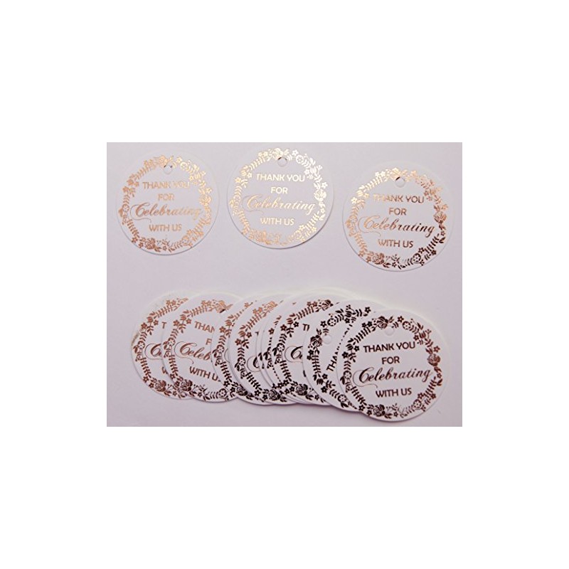 Thank You Gift Tags, Round Circle Gift Tag, 30 Pack,
