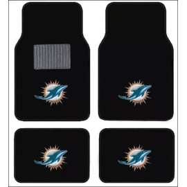 MIAMI DOLPHINS 4pc CARPET FLOOR MAT / SUNSHADE/ 2pc AIR FRESHERS /2pc EMBLEMS