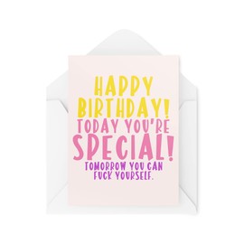 Funny Novelty Greeting Cards | Happy Birthday Today You're Special | Birthday Girlfriend Boyfriend Best Friend Banter Funny Joke | CBH1264