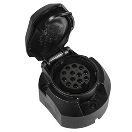 AOHEWEI 13 Pin Trailer Socket Waterproof 12 V Plastic 13 Pin Towing Hitch Socket Adapter for Truck, Motorhome, Car, Caravan, Towing