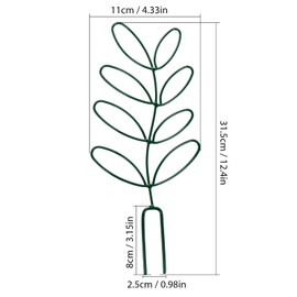 ACJRYO 2Pcs Garden Trellis for Potted Plants, Leaf Shape Potted Plant Support, Metal Garden Plant Climbing Trellis Decorative Climbing Plants Support Trellis for Vines Flower Vegetable, Black