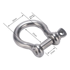 Screw Pin Anchor Shackle 3/8 Inch 10mm 304 Stainless Steel Heavy Duty 2pcs