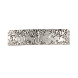 Amaxer Viking Gold Silver Barrettes for Women Girls Celtic Hair Clips for Thick Thin Hair Vintage French Hair Clips Hair Styling Accessories (Silver-Forest)
