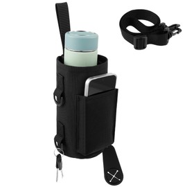 Tcwhniev Magnetic Gym Bag for Men and Women, Magnetic Water Bottle Holder, Portable Gym Water Bottle Carrier Bag with Phone Pocket Towel Buckle(black)