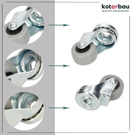 KOTARBAU Pack of 12 Furniture Castors Diameter 30 All Floors Suitable Swivel Castors Rubber Castors Transport Castors Sofa Castors Sliding Castors Tool Castors Heavy Duty Castors