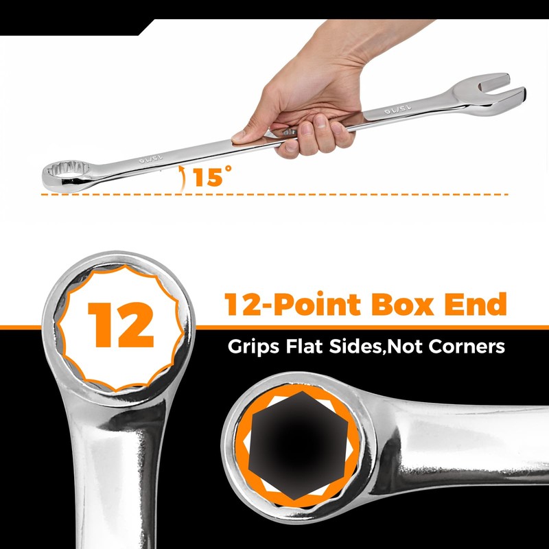 Der Erwachte Large Wrench Set with Rolling Pouch, SAE, 6-Piece,