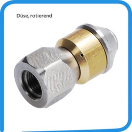 McFilter Pipe Cleaning Nozzle for Pressure Washer, Rigid (3+1 x 0.8 mm - 050) + Rotating (3 x 0.8 mm - 050), Inlet 1/8 Inch Female