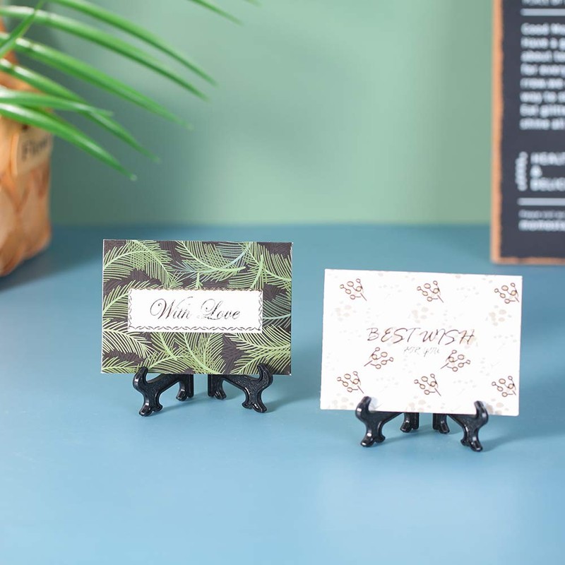 Tincogo 3" Black 12pcs/set Plastic Easels Plate Display Stands Picture