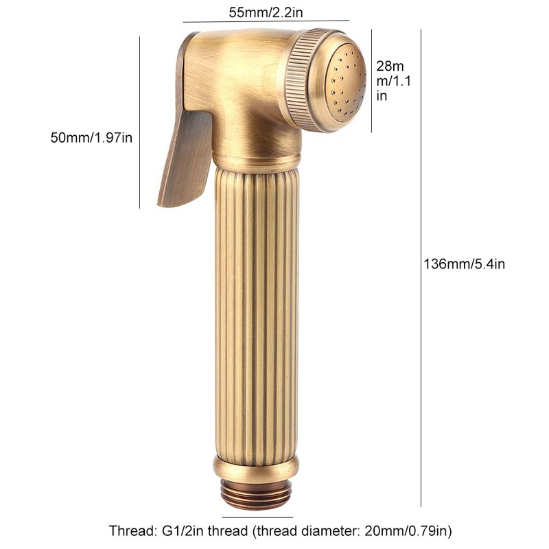 G1/2in Thread Copper Handheld Toilet Bidet Sprayer Hand Held Spray